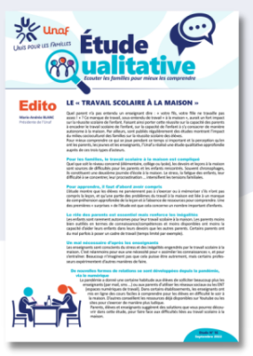 Le travail scolaire à la maison